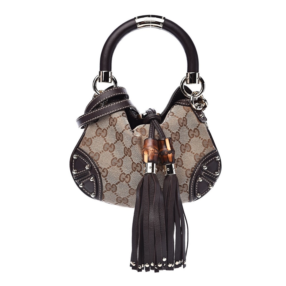 GUCCI
Beige/Ebony GG Canvas Mini Babouska Indy Top Handle Bag